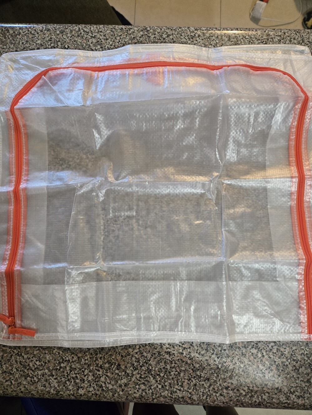 IKEA PÄRKLA Clear Storage Bag with Orange Trim